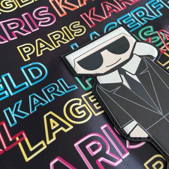 NWT! NEW! Karl Lagerfeld Neon Large Nylon Tote -Women - Picture 3 of 4